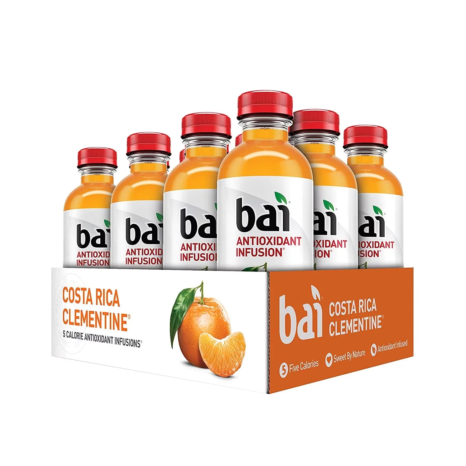 Bai Flavored Liquid Costa Rica Clementine, Antioxidant Second-hand Drinks, 18 Fluid Ounce Bottles, 12 count