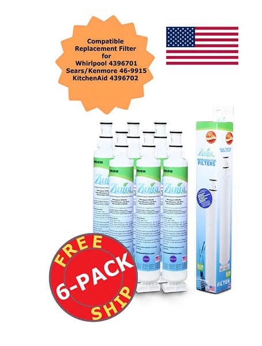 ZUMA Brand , Fluid and Ice Filter , Model # OPFW3-RF300 , Compatible with Whirlpool® EFF-6001A - 6 Pack - Made in U.S.A.