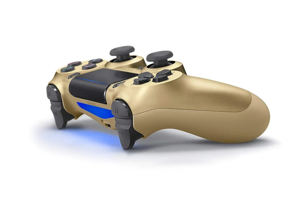 PlayStation 4 Wireless Controller Bundle - Gold DualShock - Like New With Earbuds BOLT AXTION