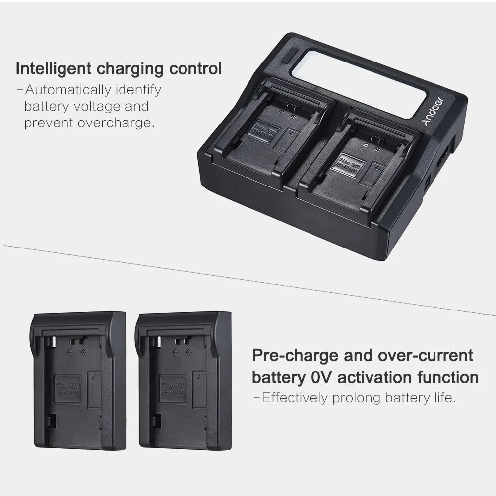 Suzicca NP-FZ100 Dual Channel LCD Battery Replacement for A7III A9 A7RIII A7SIII