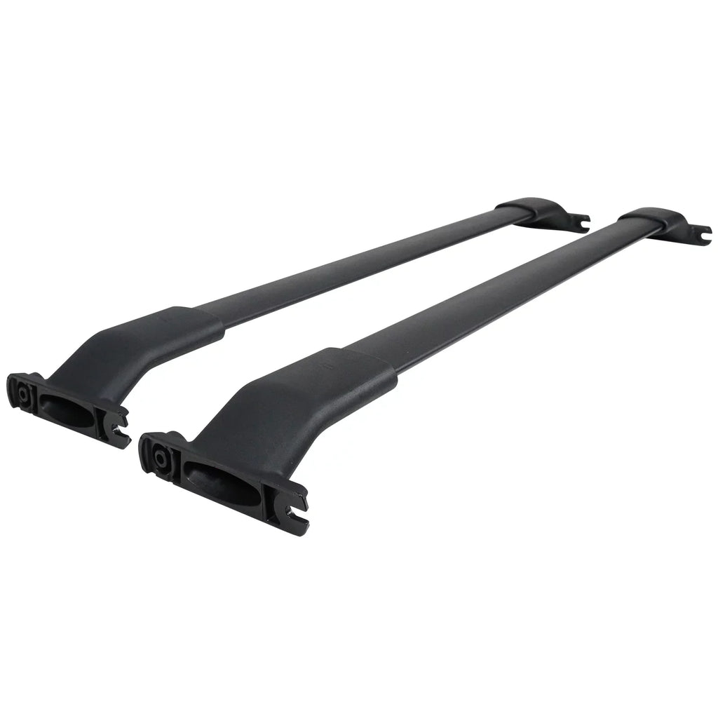 Ikon Motorsports Compatible with 13-16 Mazda CX-5 CX5 OE Style Cross Bar Roof Rack Black Aluminum