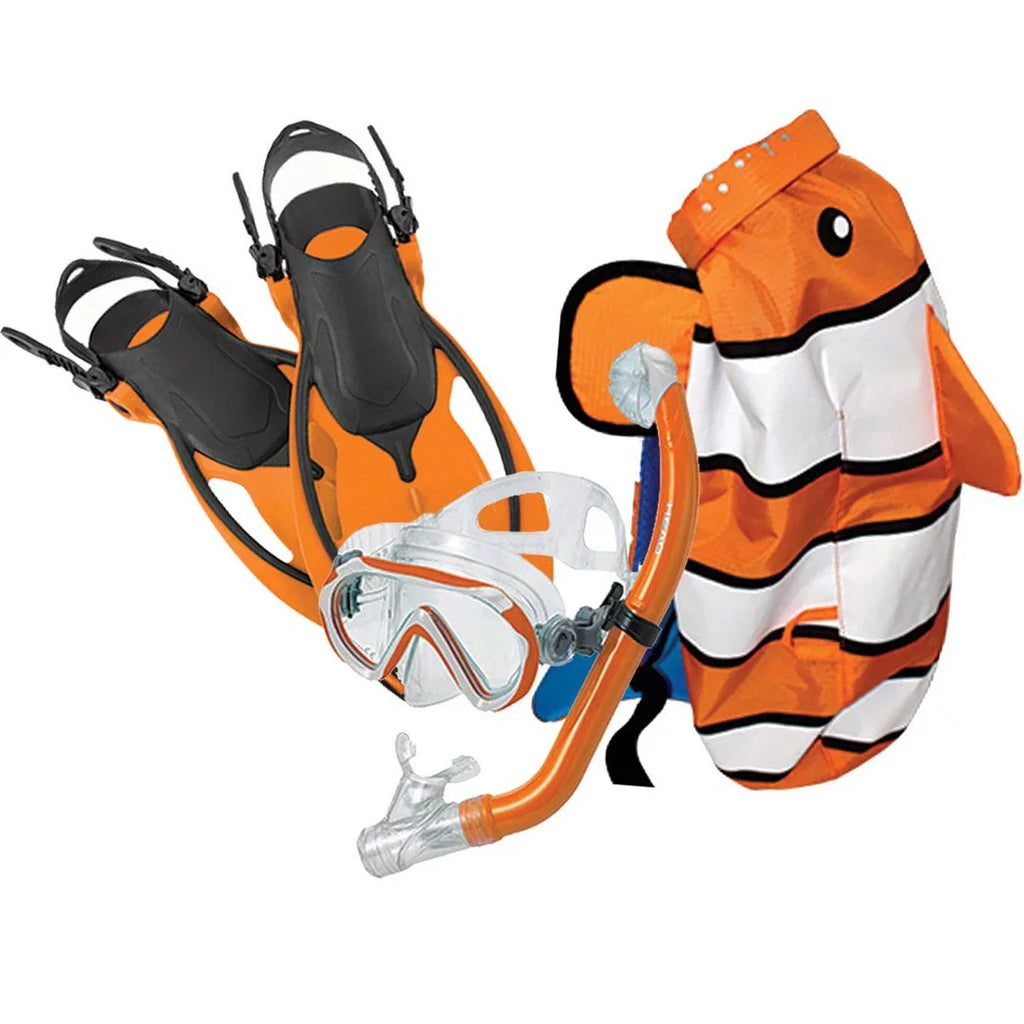 HEAD 480315SFSQULXL Premium Youth Sea Pals Snorkel Mask & Fins Set, Purple, LXL