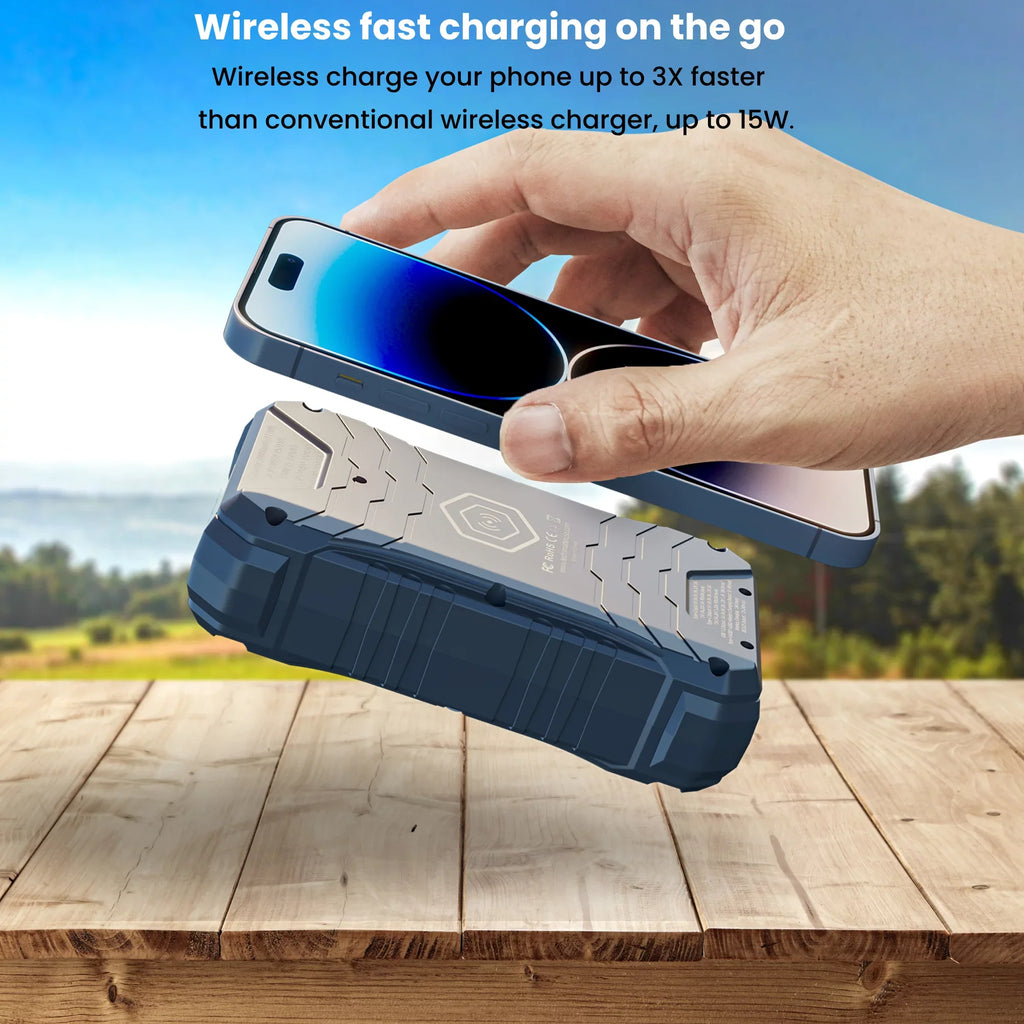 TECHSMARTER 30000mAh 65W USB-C PD Rugged and Liquid 15W Wireless Charging Portable Charger. Power Bank Compatible with iPhone 15, 14, 13, iPad, MacBook, S23, S22, S21, Androids, , Pixel