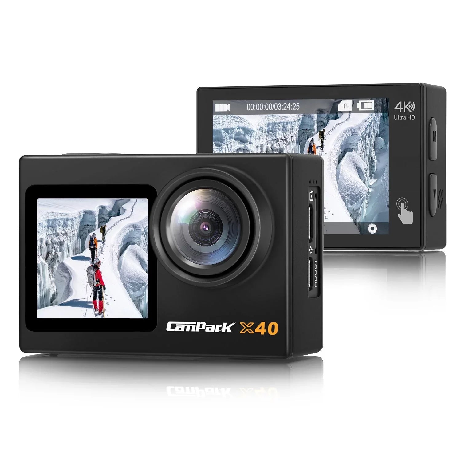 Campark 4K 30FPS Action Camera 20MP Sports Camera 131 Ft Liquid Fluid Camera WiFi Vlog Camera EIS 4.0 Zoom Support External Mic Remote Control