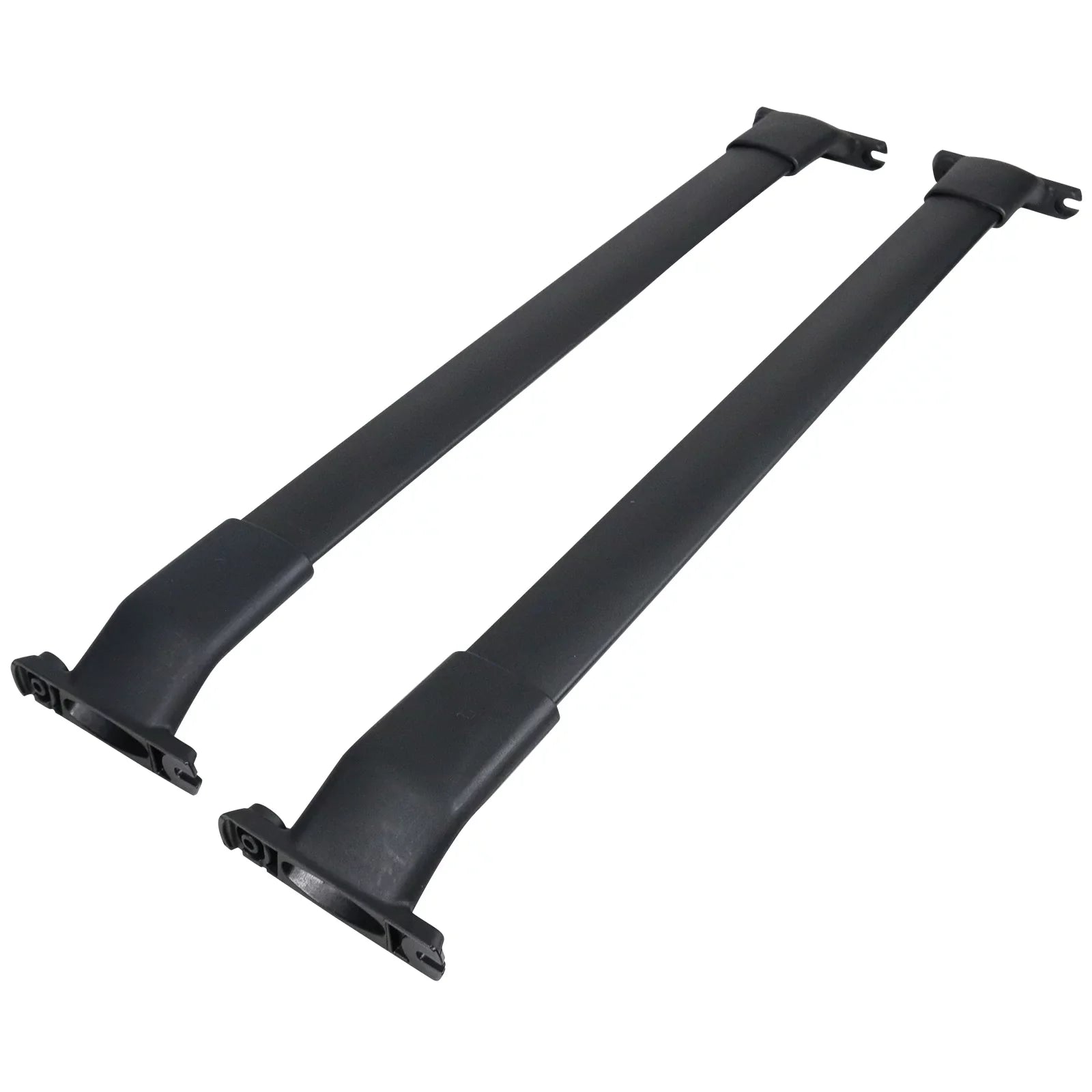 Ikon Motorsports Compatible with 13-16 Mazda CX-5 CX5 OE Style Cross Bar Roof Rack Black Aluminum