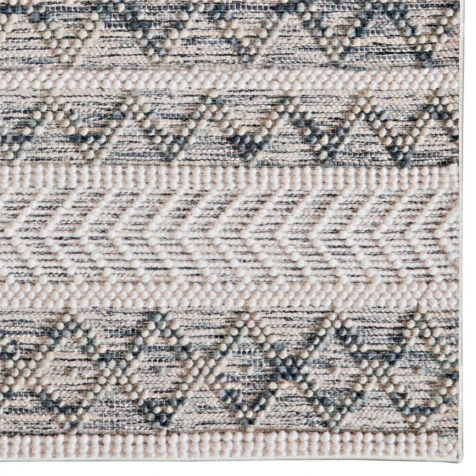 Linon Marion Macomb Polyester 5' x 7' Area Rug in Cream