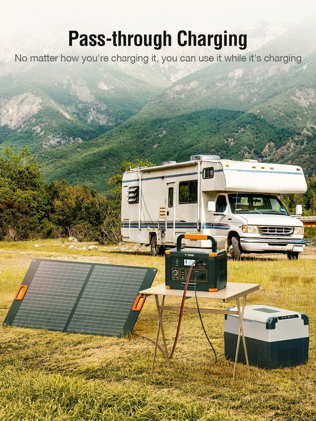 BEYGO Portable Power Station 1000W 999Wh Solar Powered Generator with 110V AC Outlet, PD 60W Fast Charging Backup Lithium Battery Pack Power Supply for Outdoor Home Camping Travel Emergency RV Van