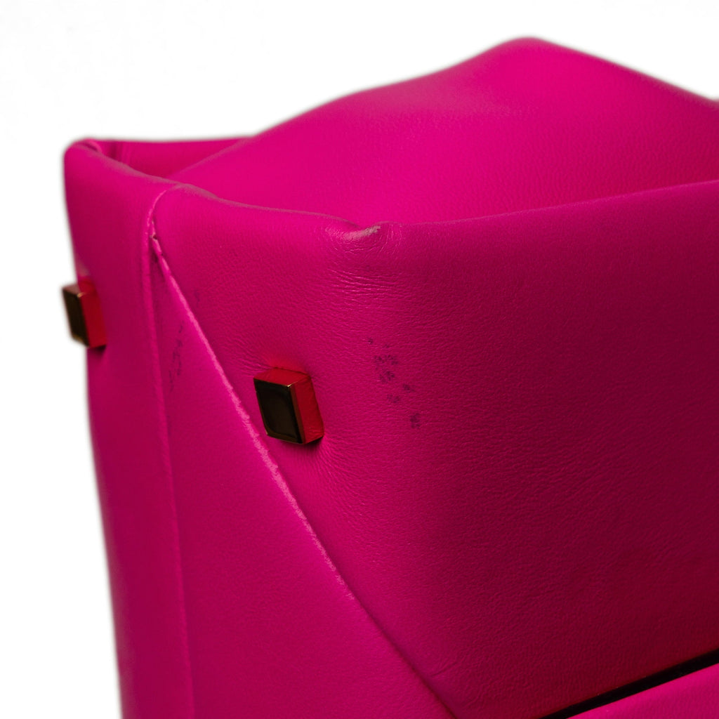 Pre-Owned Authenticated Valentino Mini One Stud Satchel Calf Leather Pink Unisex (Good)
