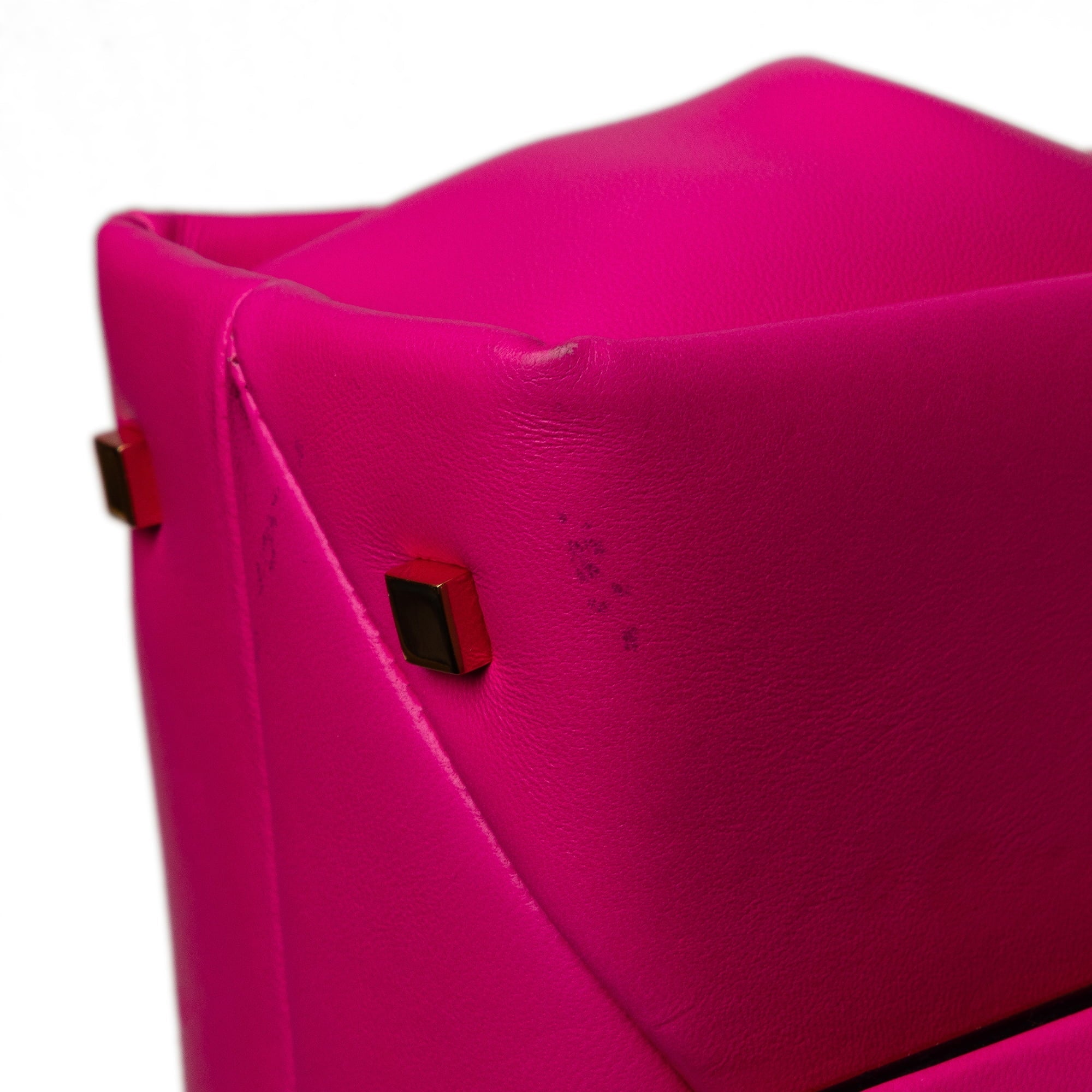 Pre-Owned Authenticated Valentino Mini One Stud Satchel Calf Leather Pink Unisex (Good)