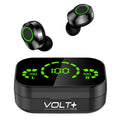 Wireless V5.3 LED Pro Earbuds Compatible with your Galaxy S22+/ 5G/Plus/Ultra IPX3 BlueTooth Liquid & Sweatproof /Noise Reduction & Quad Mic(Black)