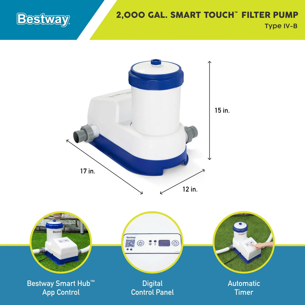 Bestway Flowclear Smart Touch 2000 GPH App Controlled Pool Filter Pump