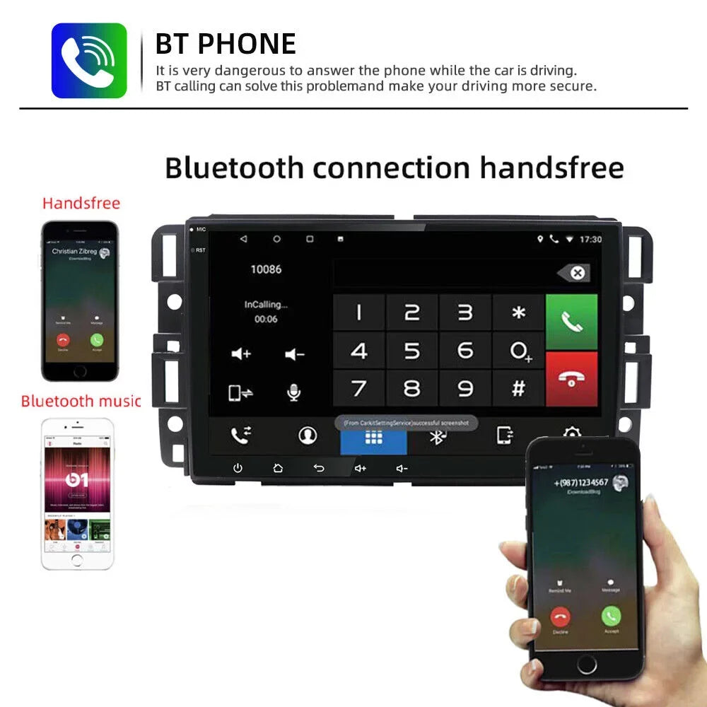 JMANCE Android 10 Car Radio MP5 GPS Player for GMC Sierra Chevrolet Silverado Yukon Acadia 8" Quad Core Radio Para Carro