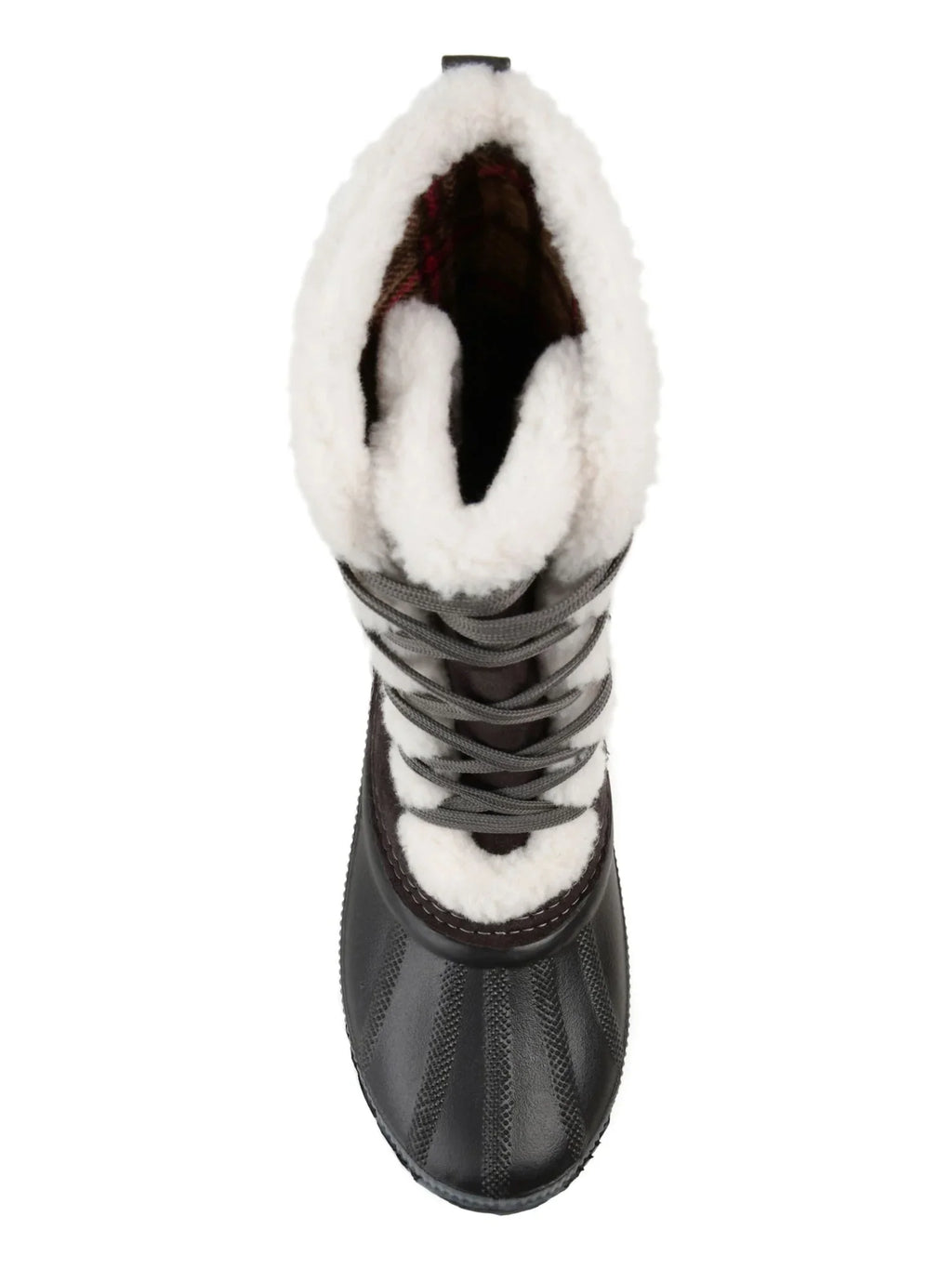 JOURNEE COLLECTION Womens Gray Two-Toned Fleeced Lined Insulated Liquid Blizzard Round Toe Lace-Up Snow Boots 11