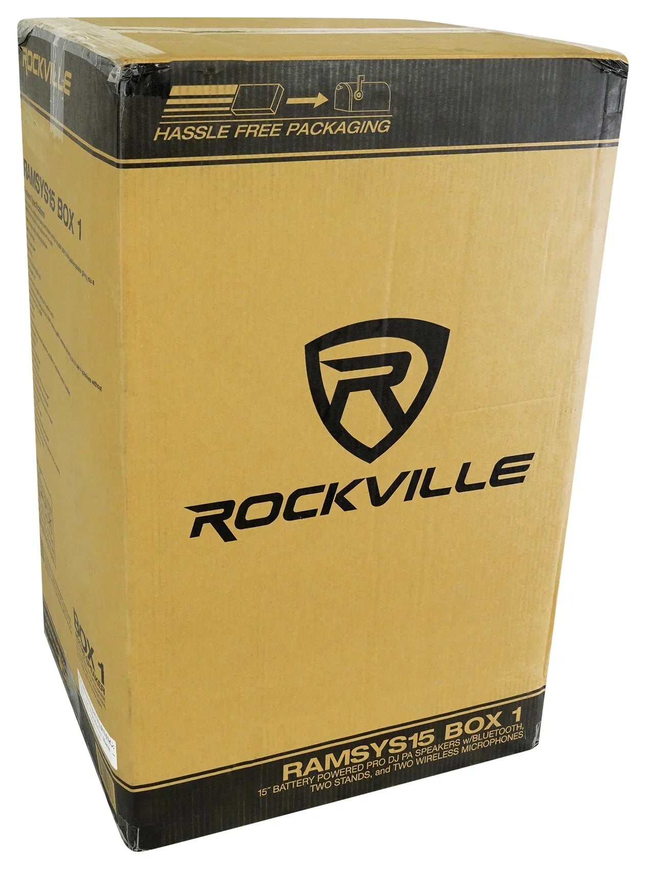 Rockville 2) 15" Battery Powered Speakers+Stands+Mics For Backyard Movie Theater