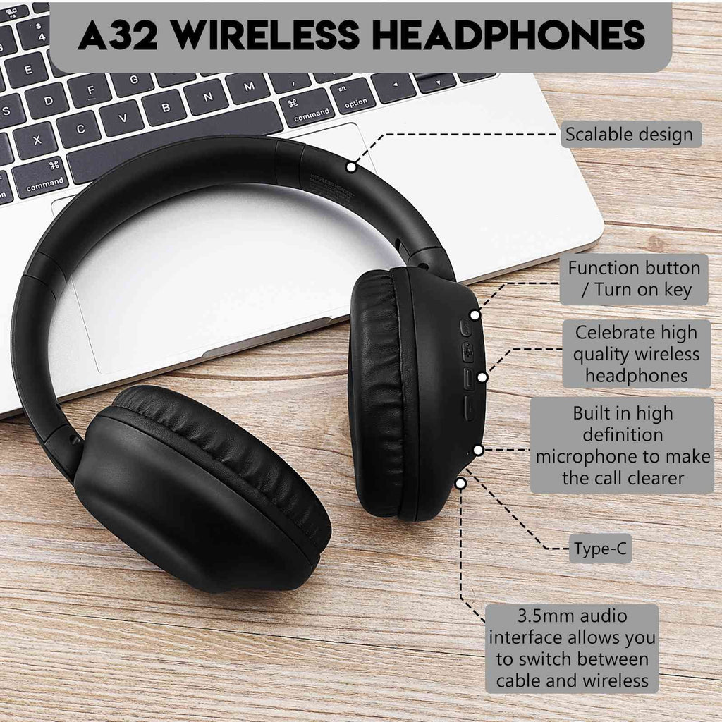 UrbanX UX991 Wireless Bluetooth Stereo Earphones High Resolution Audio Deep Bass Superior Comfort Over The Ear Headphones with Mic for Zenfone Max Pro (M1) ZB601KL/ZB602K phone Call Support