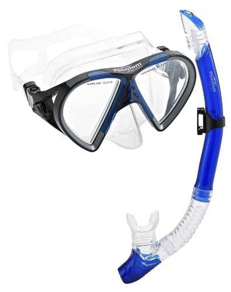Phantom Aquatics Cancun Mask Snorkel Combo, Blue