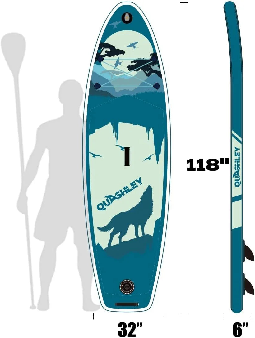 Premium Inflatable Stand Up Paddle Board with Accessories, 11'x33 x6 for Youth & Adults, Wide Stance, Non-Slip Deck, SUP for Fishing & Surfing, Max 330lbs