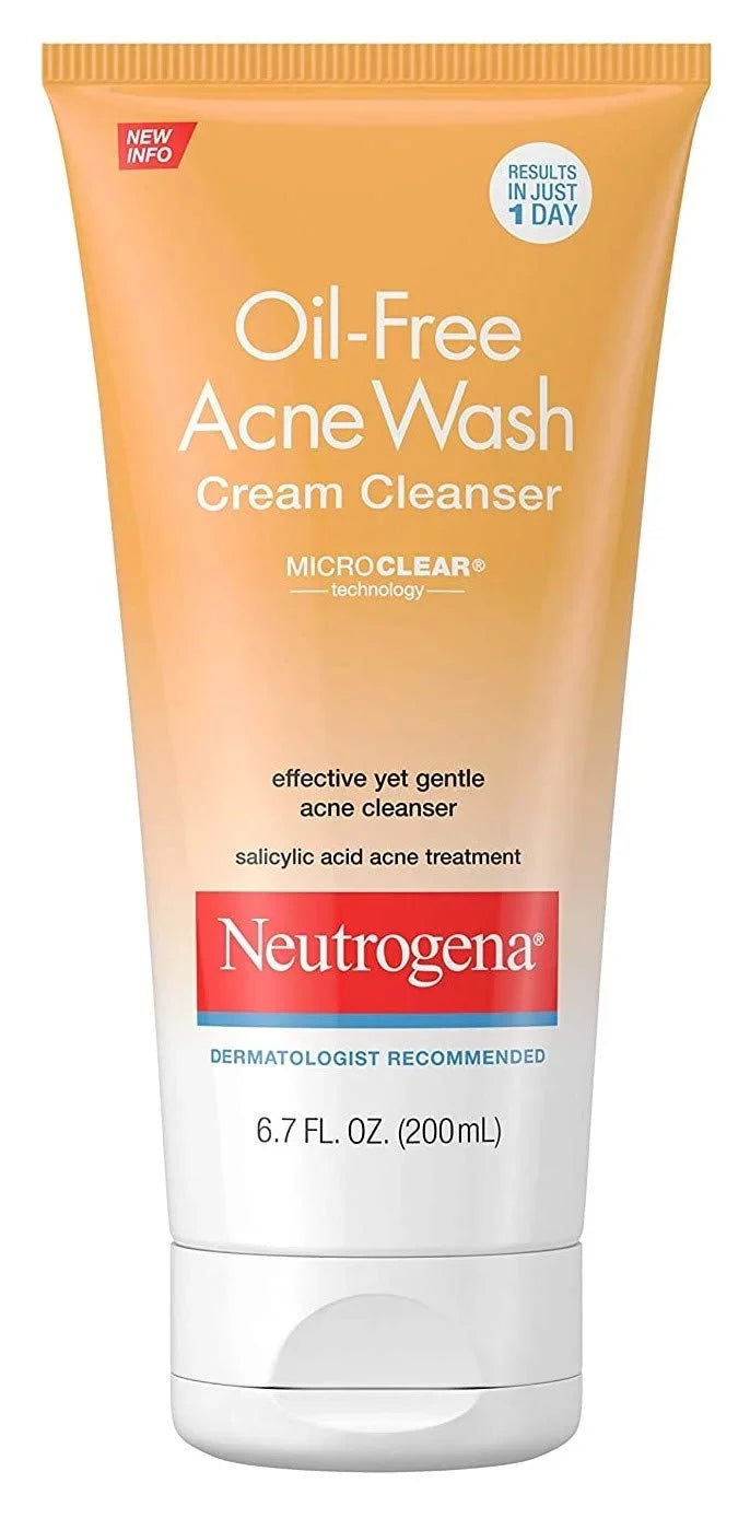 Neutrogena Acne Wash Cream Cleanser 6.7 Ounce (200Ml) (Pack Of 3)