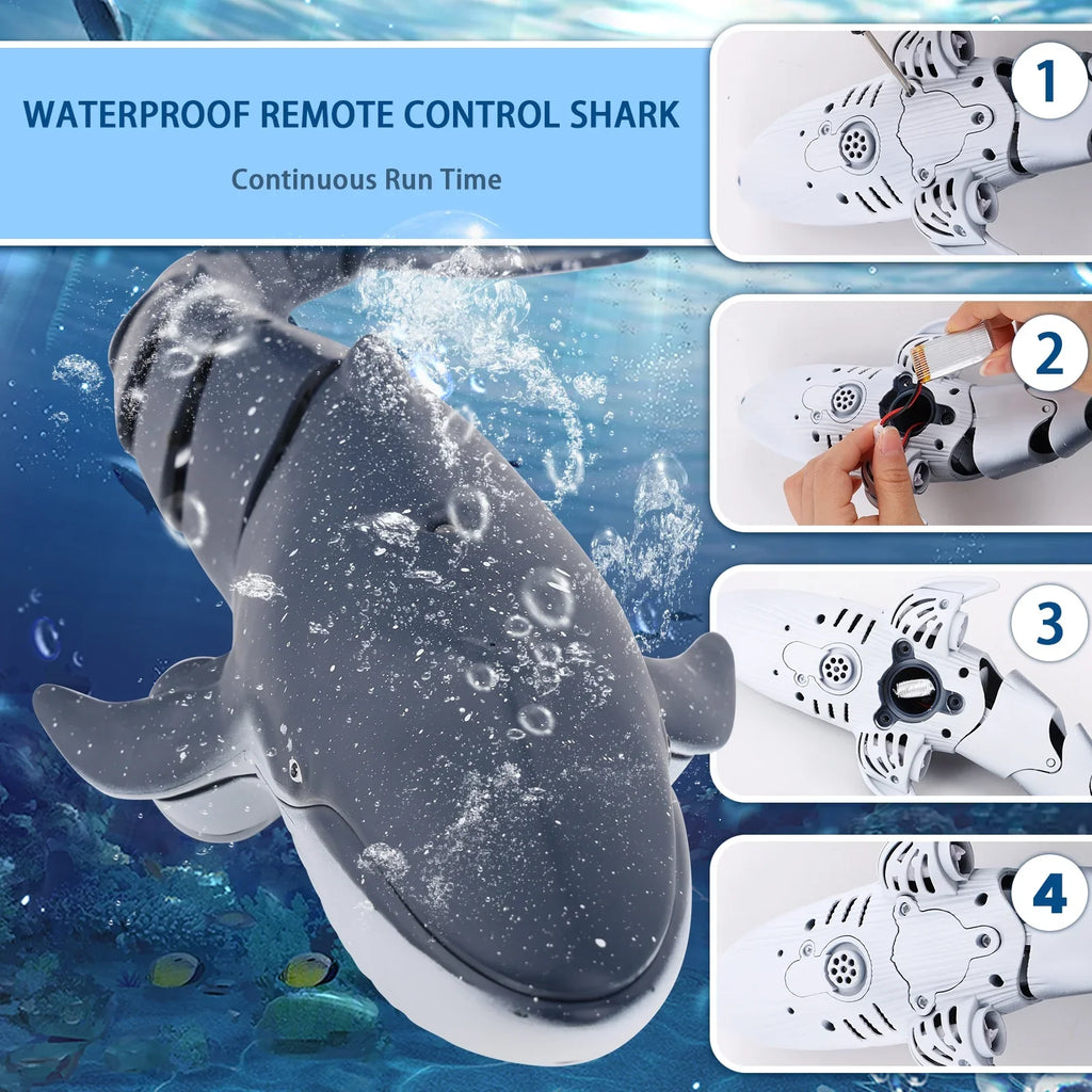 Ant Class Remote Control Whale Toys, RC Shark Spray Liquid Boat Toy for Boys Girls, Swimming Pool Toys, RC Boat for Kids, Diving Toys for Pool