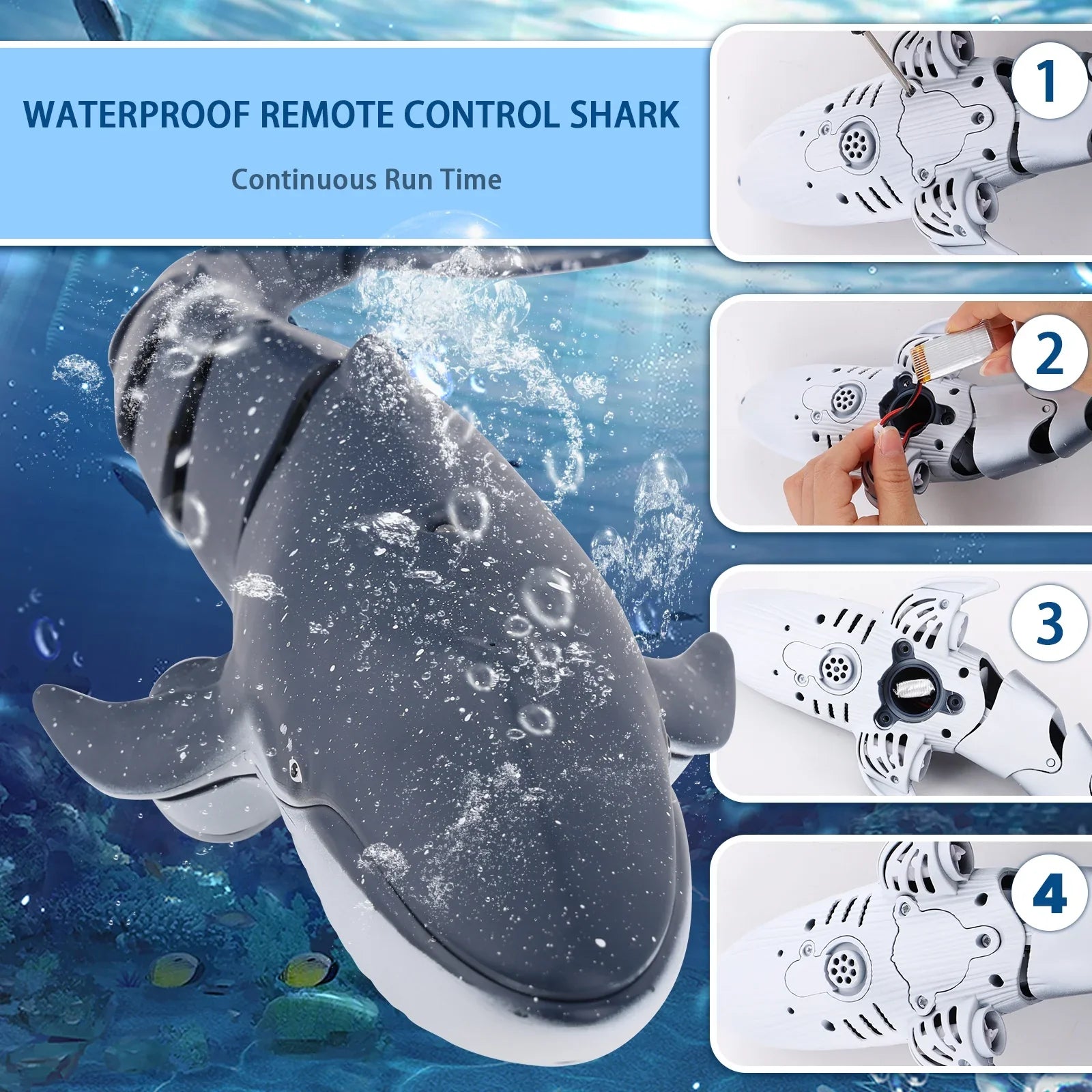 Ant Class Remote Control Whale Toys, RC Shark Spray Liquid Boat Toy for Boys Girls, Swimming Pool Toys, RC Boat for Kids, Diving Toys for Pool