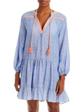 Shoshanna Women's Mini Dress Swim Cover-Up (S, Chambray/White)