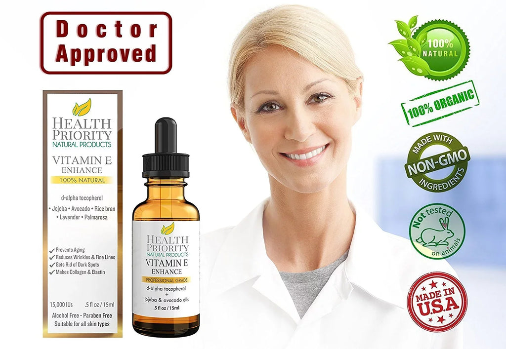 Organic Vitamin E Oil - Small Batch, Handmade in the USA - Unscented, 0.5 oz