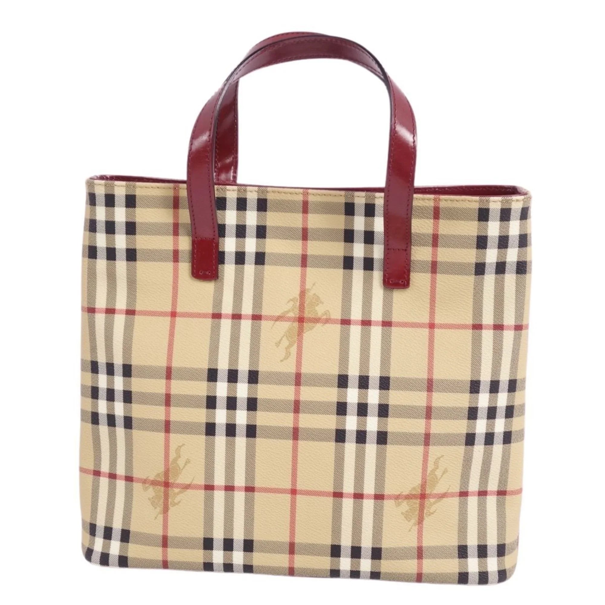 Pre-Owned Burberry London BURBERRY LONDON Handbag Tote Bag Check Pattern Ladies Brown (Good)
