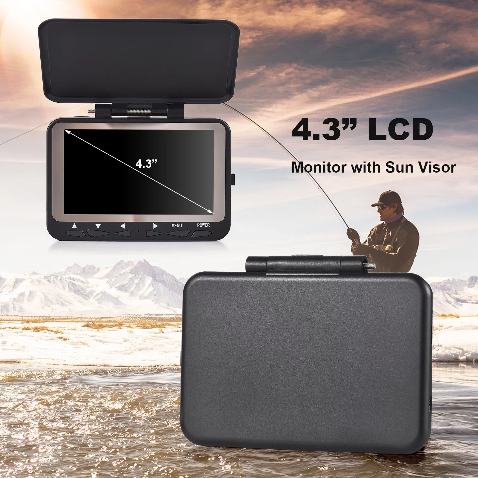 Liquid Fishing Camera Fish Finder, 4.3'' LCD , Night Vision, Ice Boat Fishing