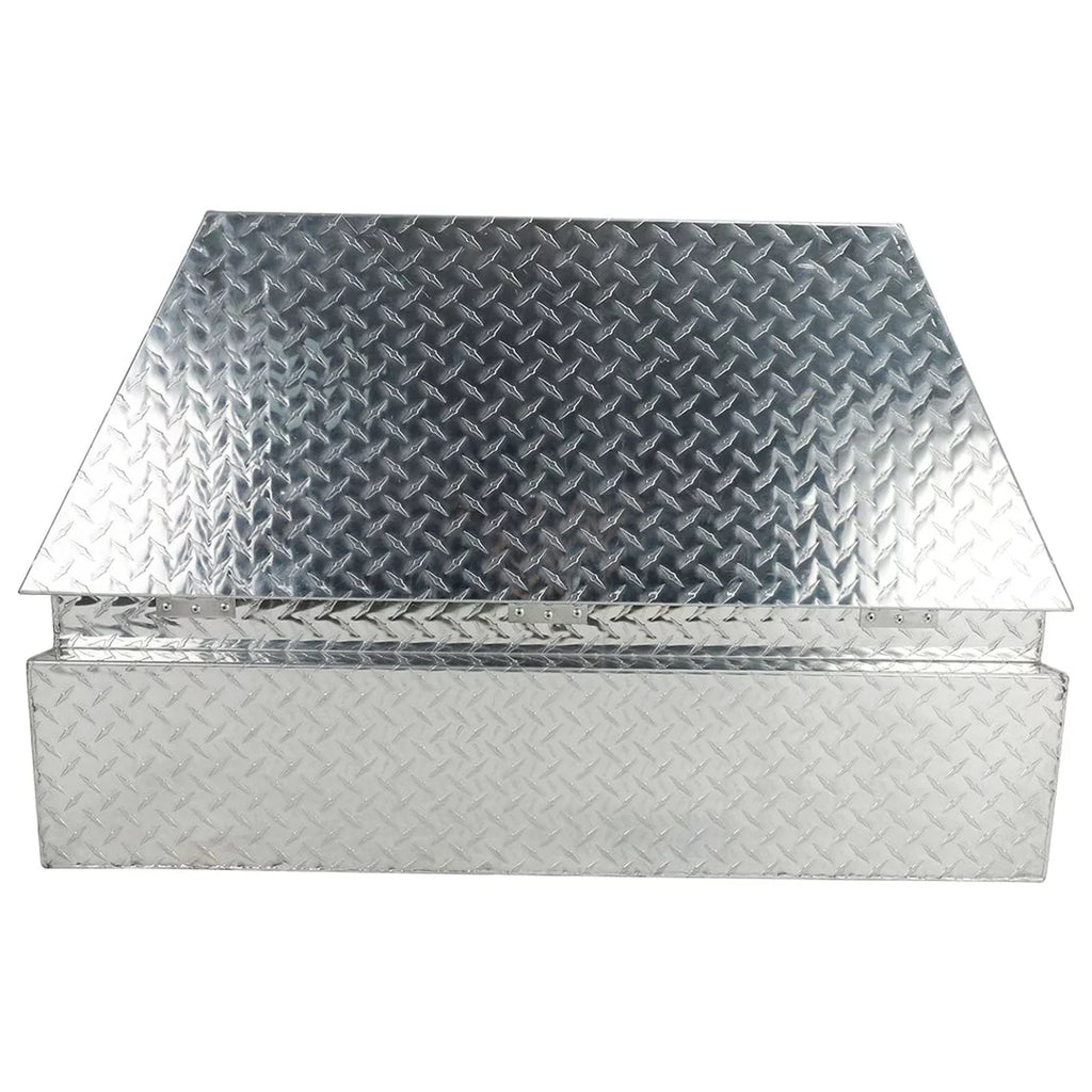 Confote Heavy Duty Aluminum Diamond Plate Trailer Tongue Box with Lock and Keys for Secure Tool Storage on Your Trailer, Silver,39 x 16.5 x 12 Inches
