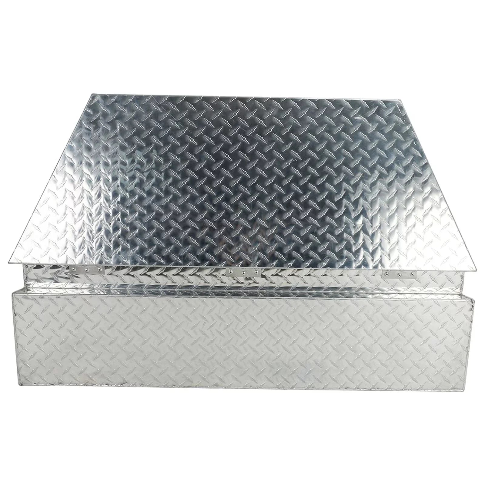 Confote Heavy Duty Aluminum Diamond Plate Trailer Tongue Box with Lock and Keys for Secure Tool Storage on Your Trailer, Silver,39 x 16.5 x 12 Inches