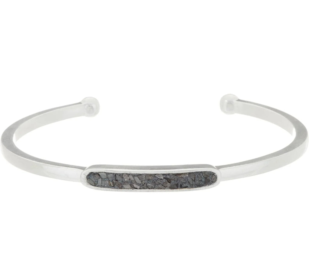 Shana Gulati Black Diamond Slice Leena Cuff Bracelet 7-1/4" Sterling Silver (364