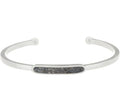 Shana Gulati Black Diamond Slice Leena Cuff Bracelet 7-1/4" Sterling Silver (364