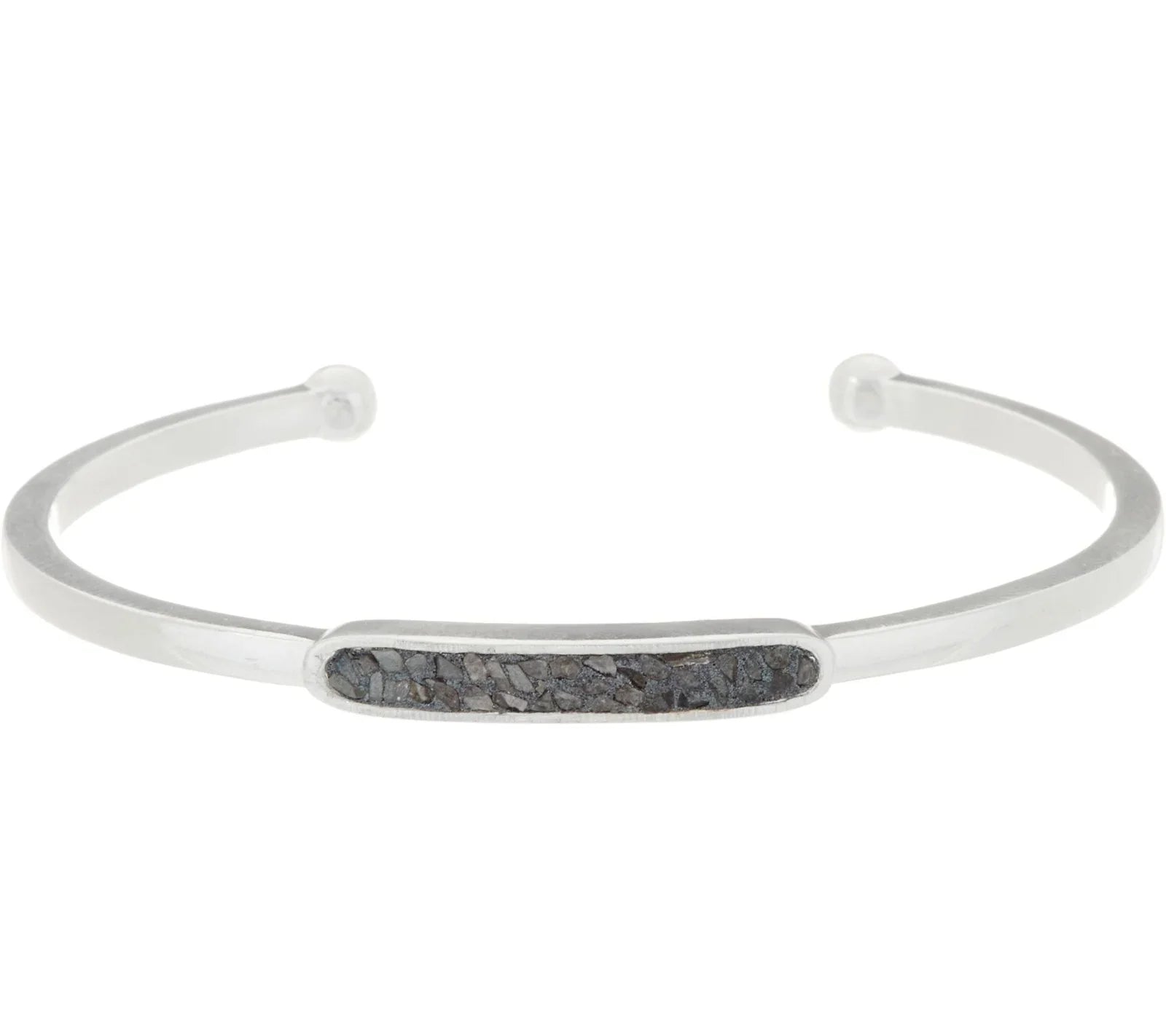 Shana Gulati Black Diamond Slice Leena Cuff Bracelet 7-1/4" Sterling Silver (364