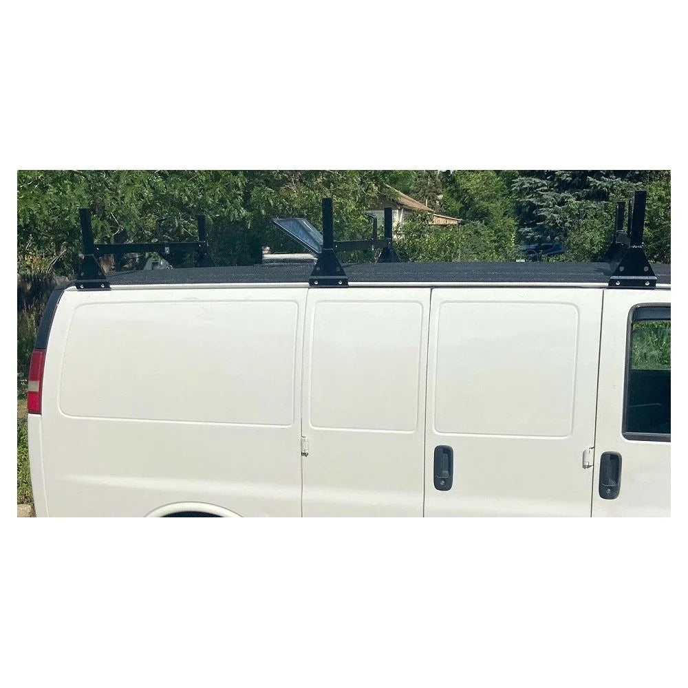 Teledu Ladder Roof Racks Steel Black Rack For Chevy Chevy Express Fullsize Van 3 bar