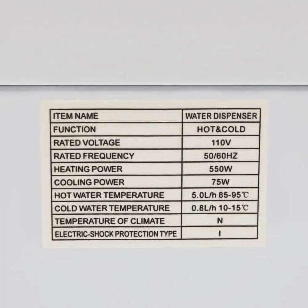 5 Gal Liquid Dispenser Hot & Cold Fluid Temperature and Child Safety Lock