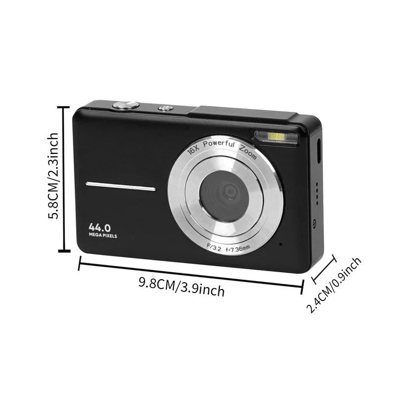 DC403 Recording Digital Camera for Music Festival, 1 Piece Multi-functional 1080P & 44MP Digital Camera for Mother's Day Gift, Ff(F/3.2, f=7.36mm), 32G Memory Card, 16X Zoom Digital Cameras, Compact P