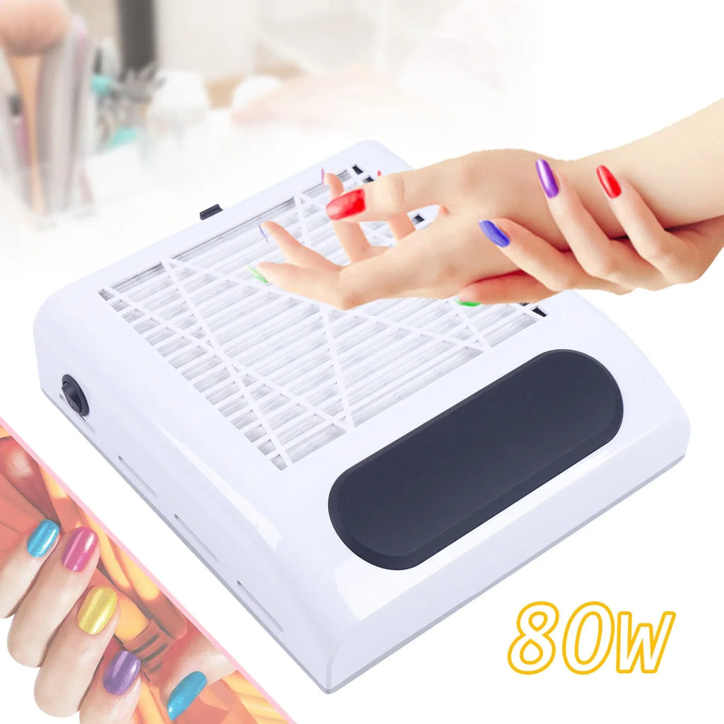 Salon Nail Dust Suction Fan Collector Manicure Vacuum Cleaner Professional Tool with Filter Comfortable Handrest Low Noise Easy Operation