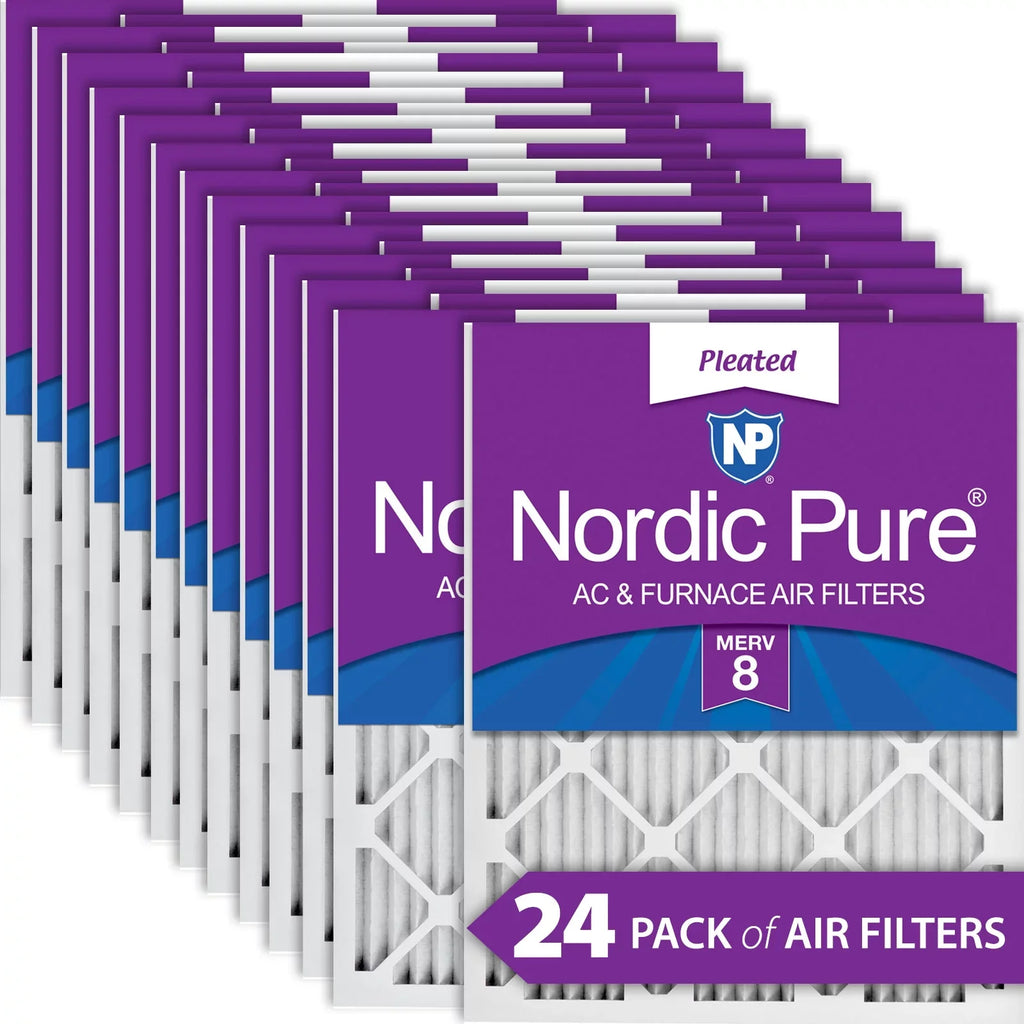 16x25x1 (15_1/2x24_1/2) Pleated MERV 8 Air Filters 24 Pack