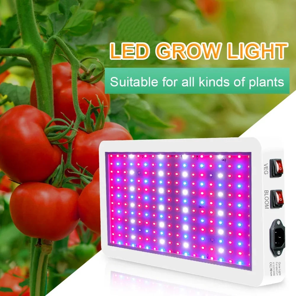 2000W Full Spectrum LED Grow Light with 312 LEDs - Indoor Plant Growing Lamp with Veg/Bloom Switch, IP65 Liquid Ideal for Seedlings, Flowers, Greenhouse