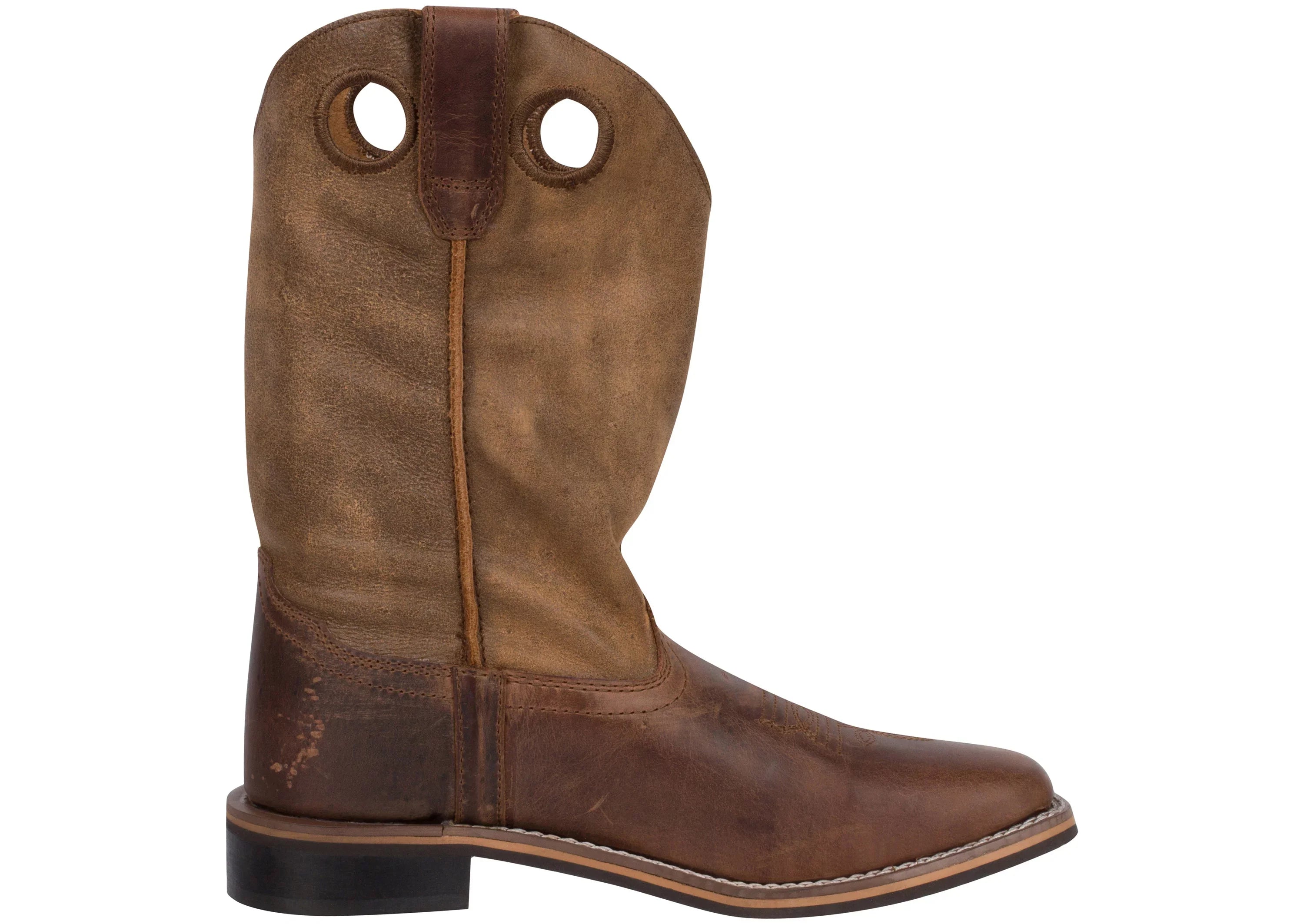 Smoky Mountain Boys' Waylon Western Boot Square Toe Distressed Brown 5 D(M) US