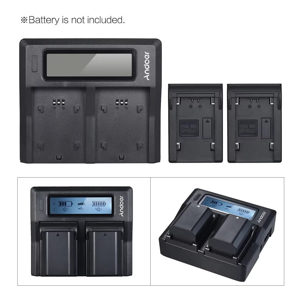 Suzicca NP-FZ100 Dual Channel LCD Battery Replacement for A7III A9 A7RIII A7SIII