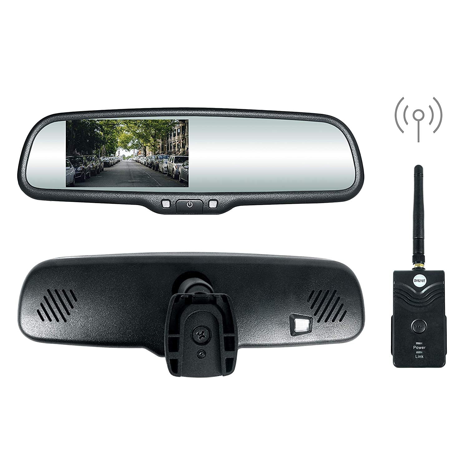 Master Tailgaters OEM Rear View Mirror with 4.3" LCD Monitor & Wireless Transmitter | Universal Fit Mount for Cars