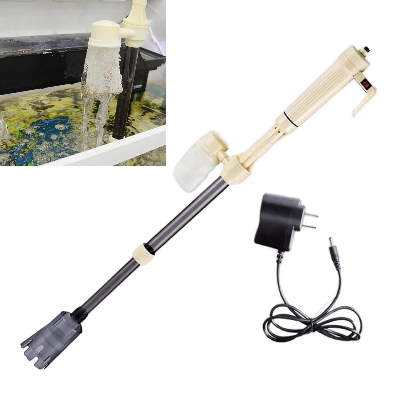 Automatic Gravel Cleaner, Electric Aquarium Cleaner Fluid Filter, Aquarium Vacuum Gravel Cleaner for Medium and Large Tanks
