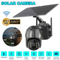 DFITO Wireless Solar Security Camera, 1080P HD Outdoor Camera WIFI PTZ Surveillance Security Camera CCTV IP66 Liquid AI Human Detection, 2-Way Audio, PIR Motion Detection