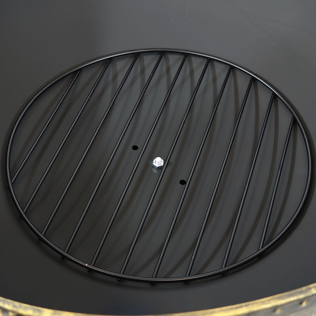 Sunnydaze 30" Royal Outdoor Steel Fire Pit with Spark Monitor and Poker