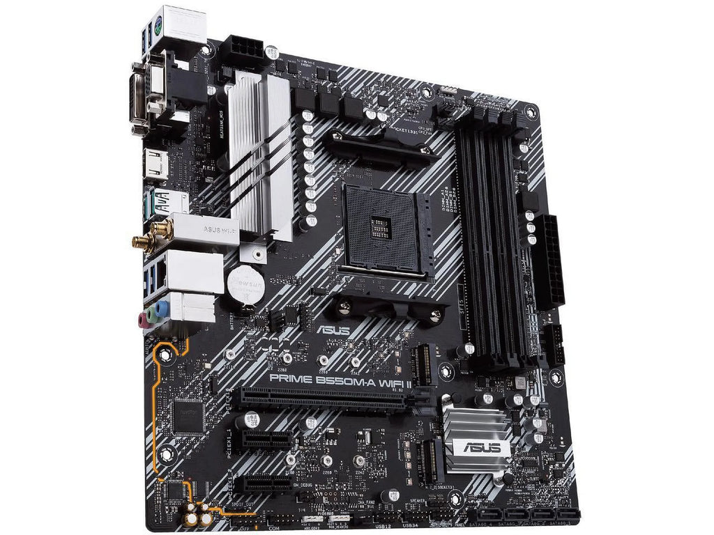 Prime B550M-A WiFi II AM4 (3rd Gen Ryzen) Micro ATX Motherboard (PCIe 4.0, WiFi 6, ECC Memory, 1Gb LAN, HDMI 2.1/D-Sub, 4K@60HZ, Addressable Gen 2 RGB Header and Aura Sync)