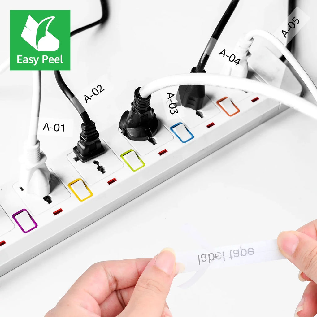 GREENCYCLE 10PK Compatible for Brother P-touch 12mm x 8m Black on Clear TZ TZe TZe-FX131 TZ-FX131 TZe-131 TZ-131 Flexible ID Cable Wire Label Tape