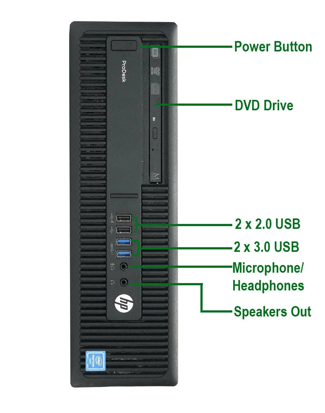 Pre-Owned 600 G2 Desktop Computer Pentium G4400 3.3GHz CPU 8GB Ram, 120GB SSD, 1TB HDD, Keyboard & Mouse, WiFi, DVD, Win10 Pro PC (Refurbished)