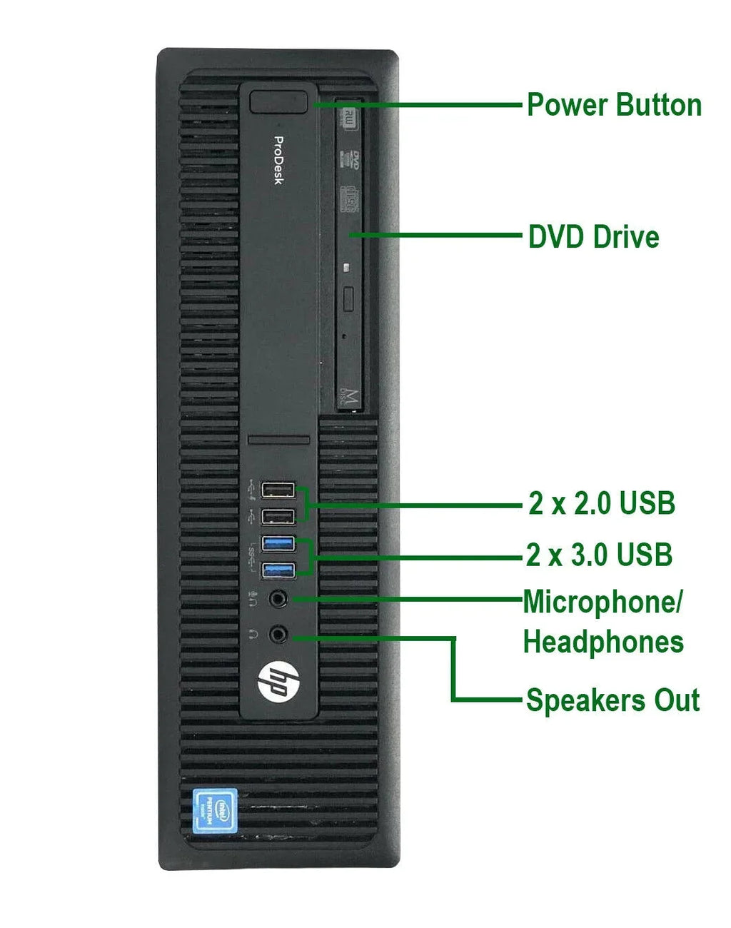 Pre-Owned 600 G2 Desktop Computer Pentium G4400 3.3GHz CPU 8GB Ram, 1TB HDD, New 22" LCD, Keyboard & Mouse, WiFi, DVD, Win10 Pro PC (Refurbished)