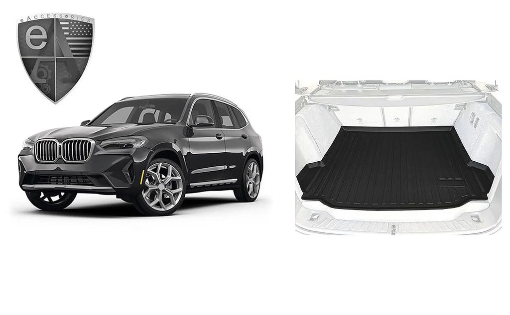 EACCESSORIES EA Cargo Liner – Trunk Mat for BMW X3 2018-2024 – Weather-Resistant Trunk Mats for Cars with Raised Lip – Non-Slip Car Trunk Mat Rubber – Easy to Install – Laser Pre-Cut Design